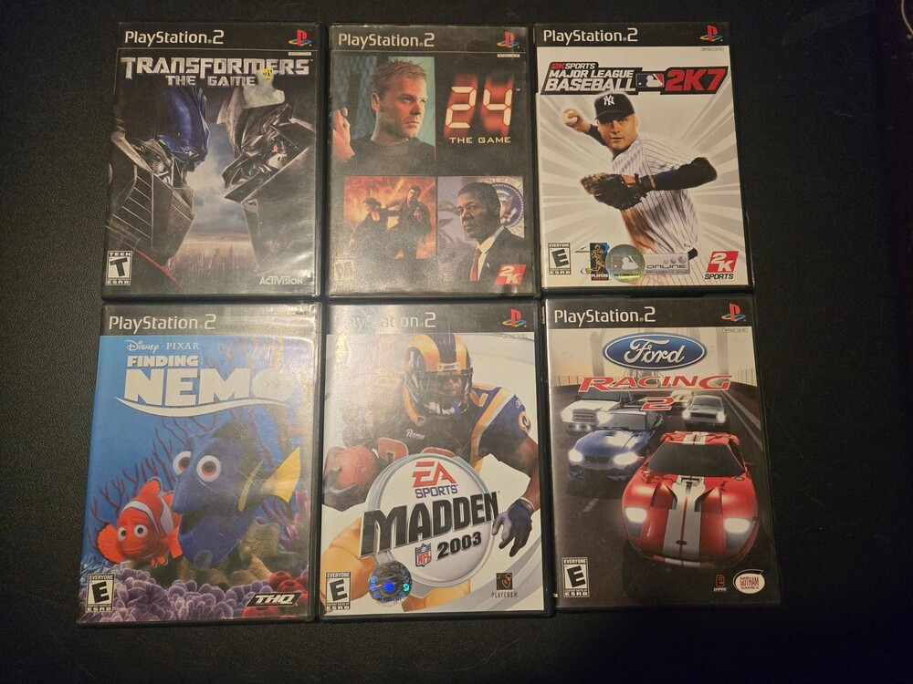 Sony PlayStation 2 Game Lot Transformers 24 MLB 2K7 Finding Nemo Madden 2003